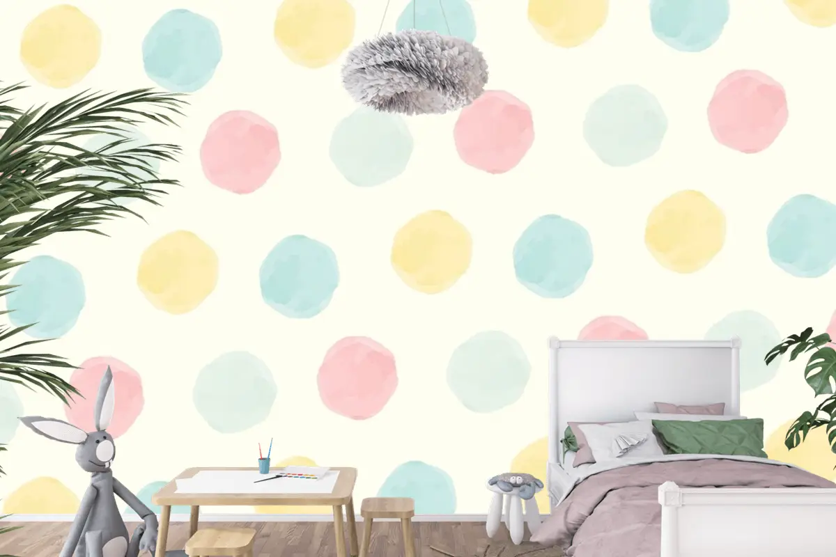 Renkli Geometrik Dikişsiz Desen Arka Plan Tasarımı Çocuk Odası Duvar Kağıdı Duvar