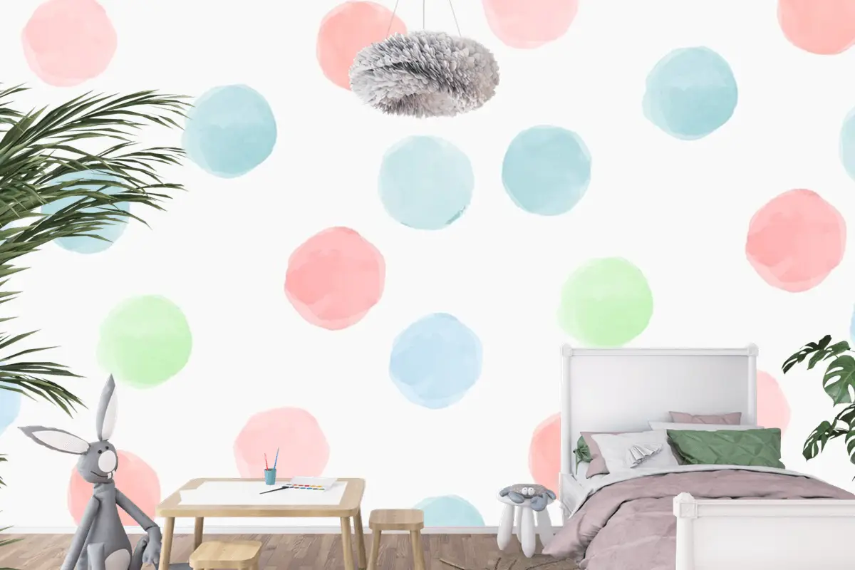 Renkli Geometrik Dikişsiz Desen Arka Plan Tasarımı Çocuk Odası Duvar Kağıdı