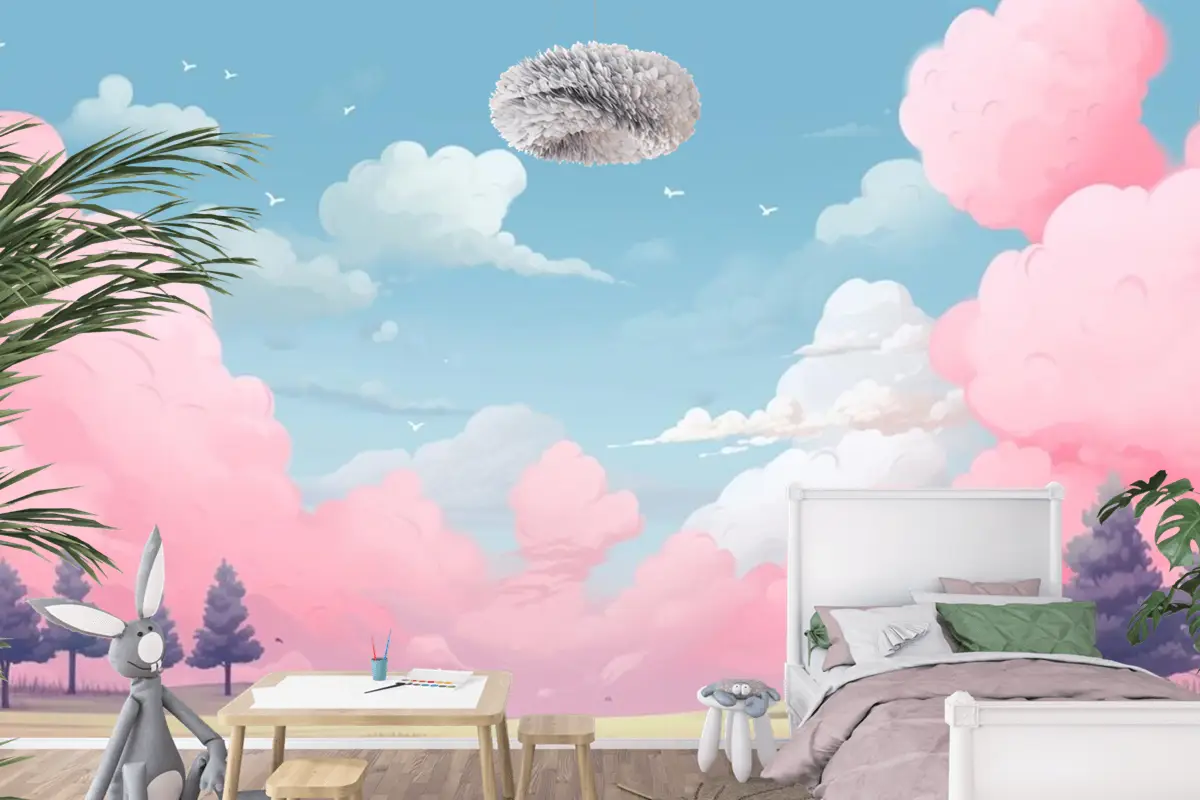 Çocuk Odası Duvar Kağıdı Duvarı İçin Seçilen Dijital Sanat