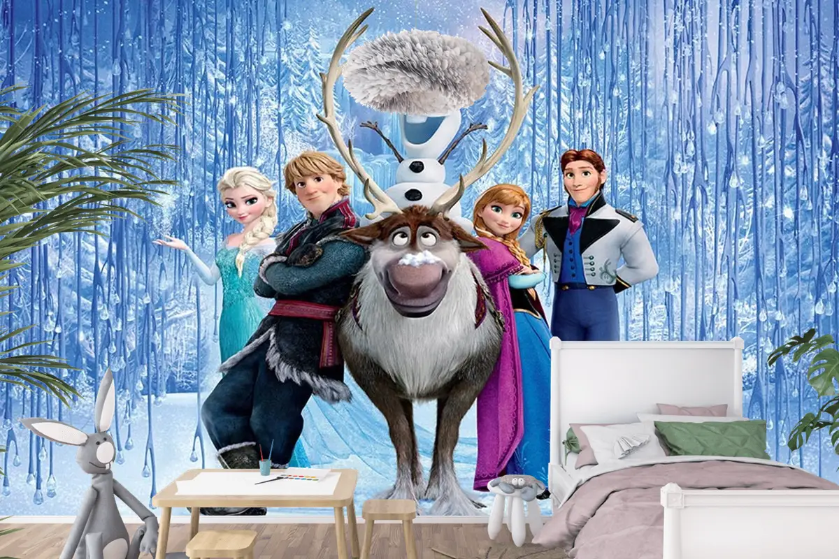 Elsa Ve Arkadaşları Çocuk Odası Duvar Kağıdı