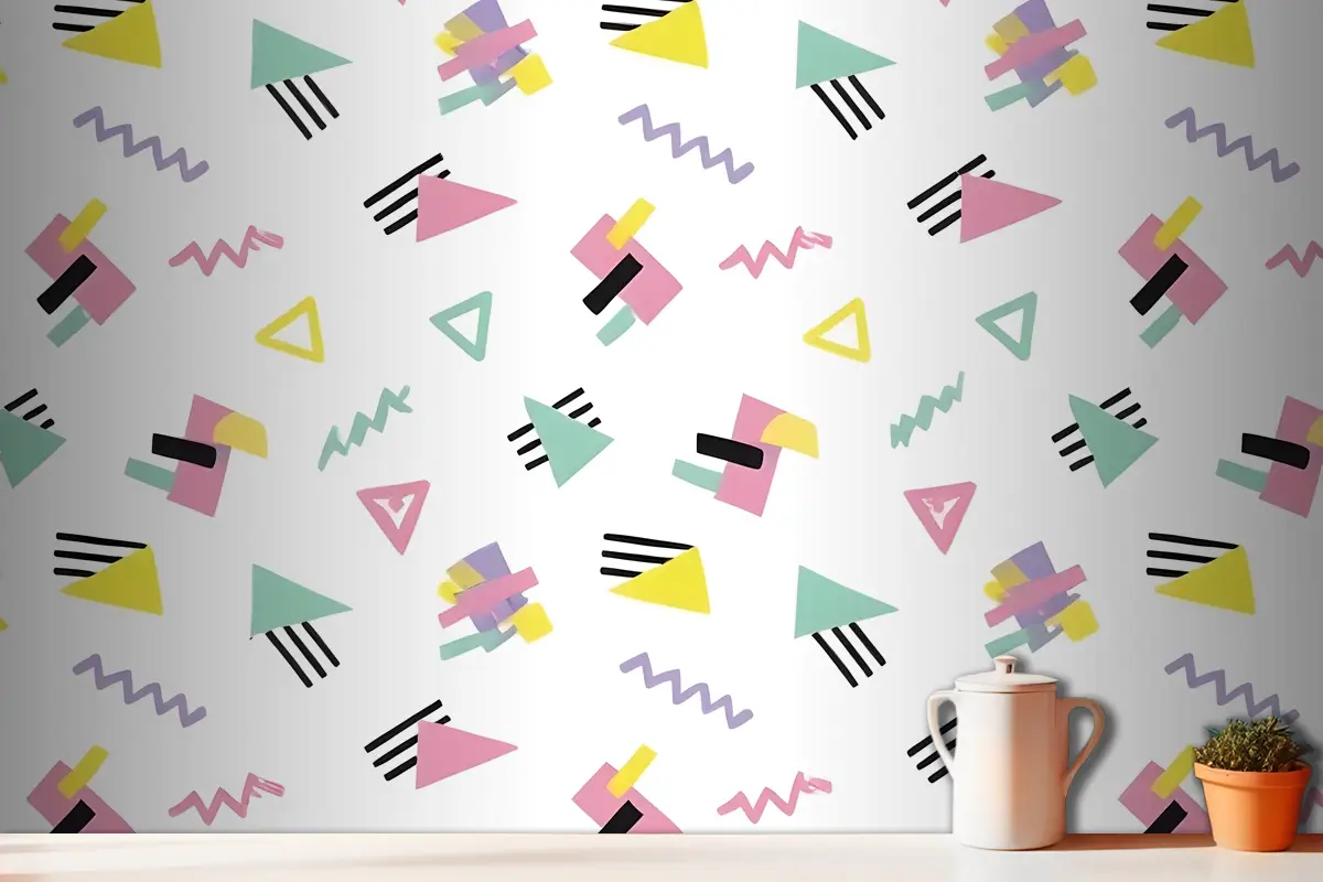 Geometrik 90'lar Duvar Kağıdı 