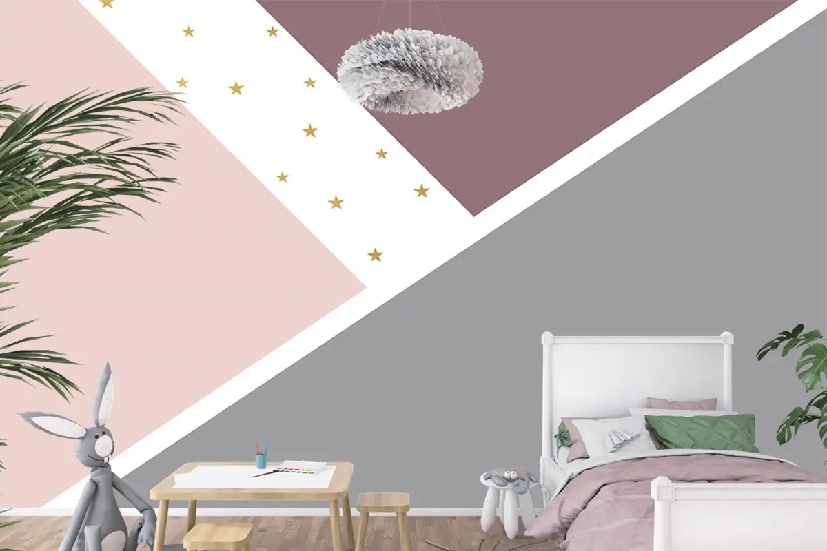 Geometrik Desen Çocuk Odası Duvar Kağıdı