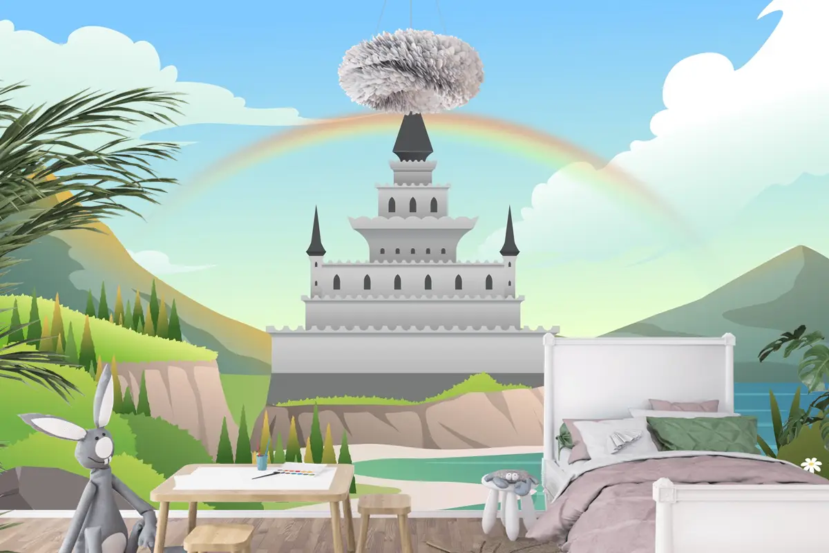 Degrade Peri Masalı Arka Plan Çocuk Odası Duvar Kağıdı Duvar Resimleri