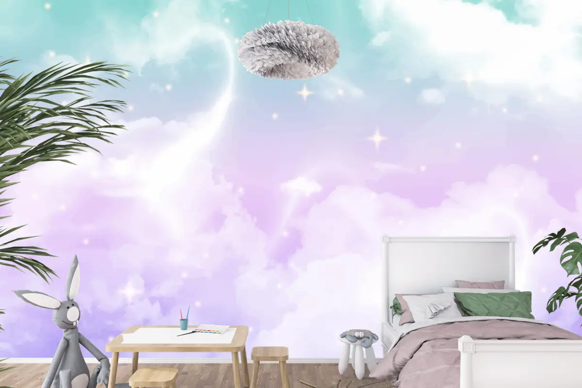 Degrade Pastel Gökyüzü Çocuk Odası Duvar Kağıdı