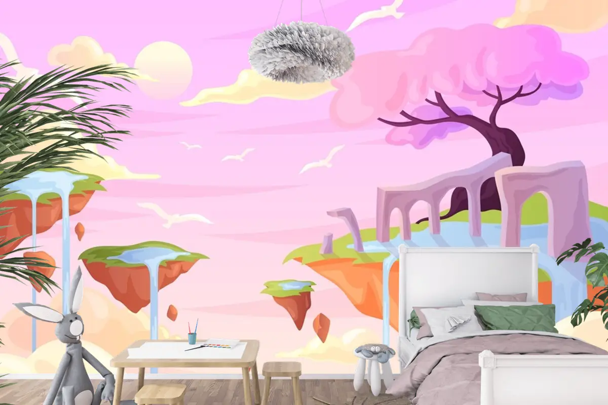 Elle Çizilmiş Peri Masalı Çocuk Odası Duvar Kağıdı