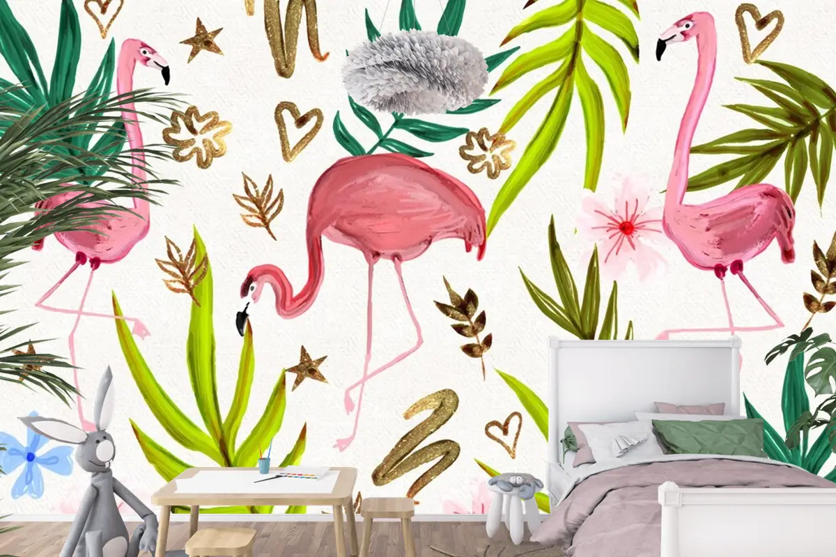 El Boyalı Suluboya Yaz Çocuk Odası Duvar Kağıdı 