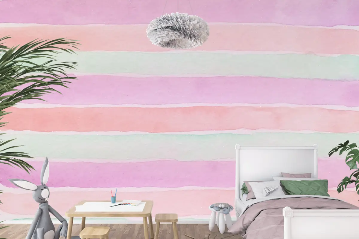 El Boyalı Suluboya Çocuk Odası Duvar Kağıdı 