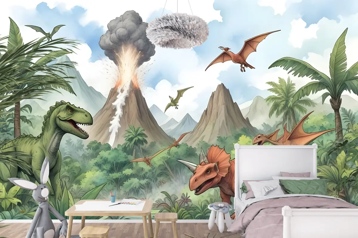 Trex Jurassic World Çocuk Odası Duvar Kağıdı  Ile Çocuk Dinozor