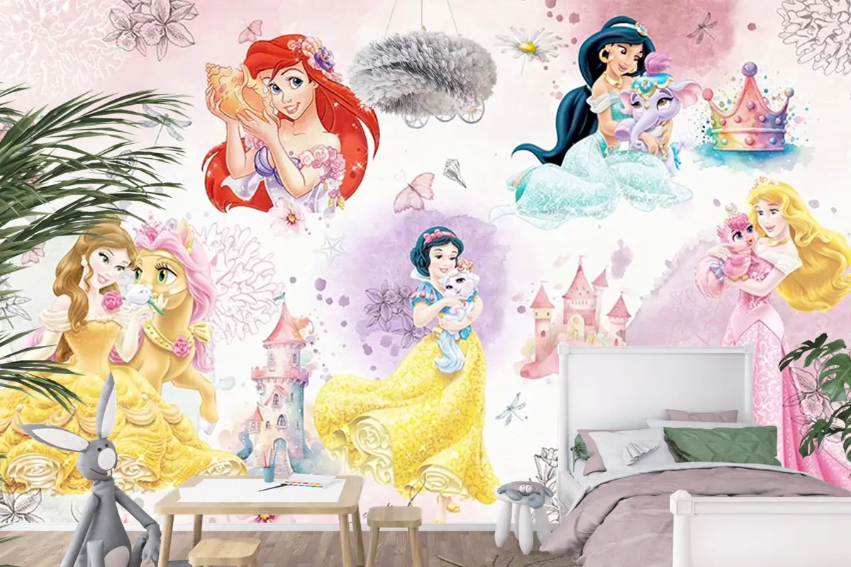 Çocuk Odası Duvar Kağıdı  Prensesler Çocuk Odası Duvar Kağıdı