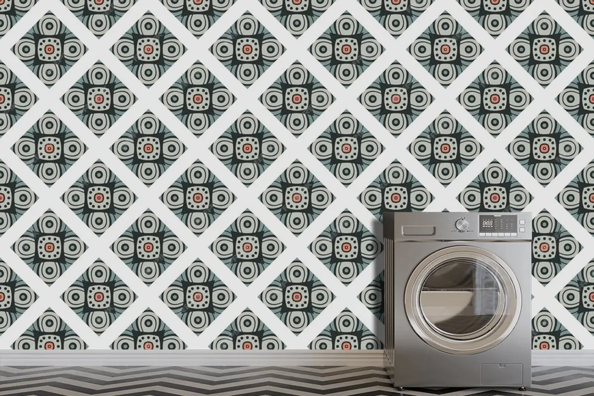 Kesintisiz Geometrik Renkli Arka Plan Deseni Duvar Kağıdı 