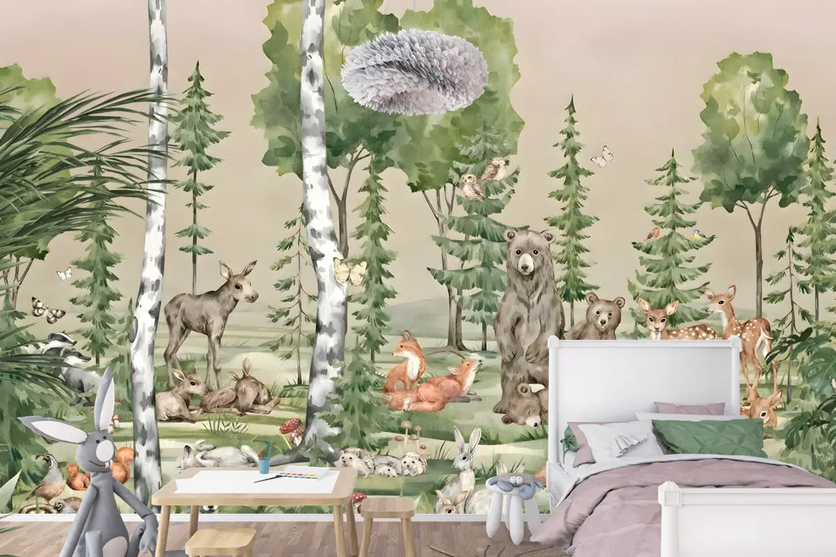 Sevimli Dostlar Çocuk Odası Duvar Kağıdı Sevimli Dostlar Çocuk Odası Duvar Kağıdı