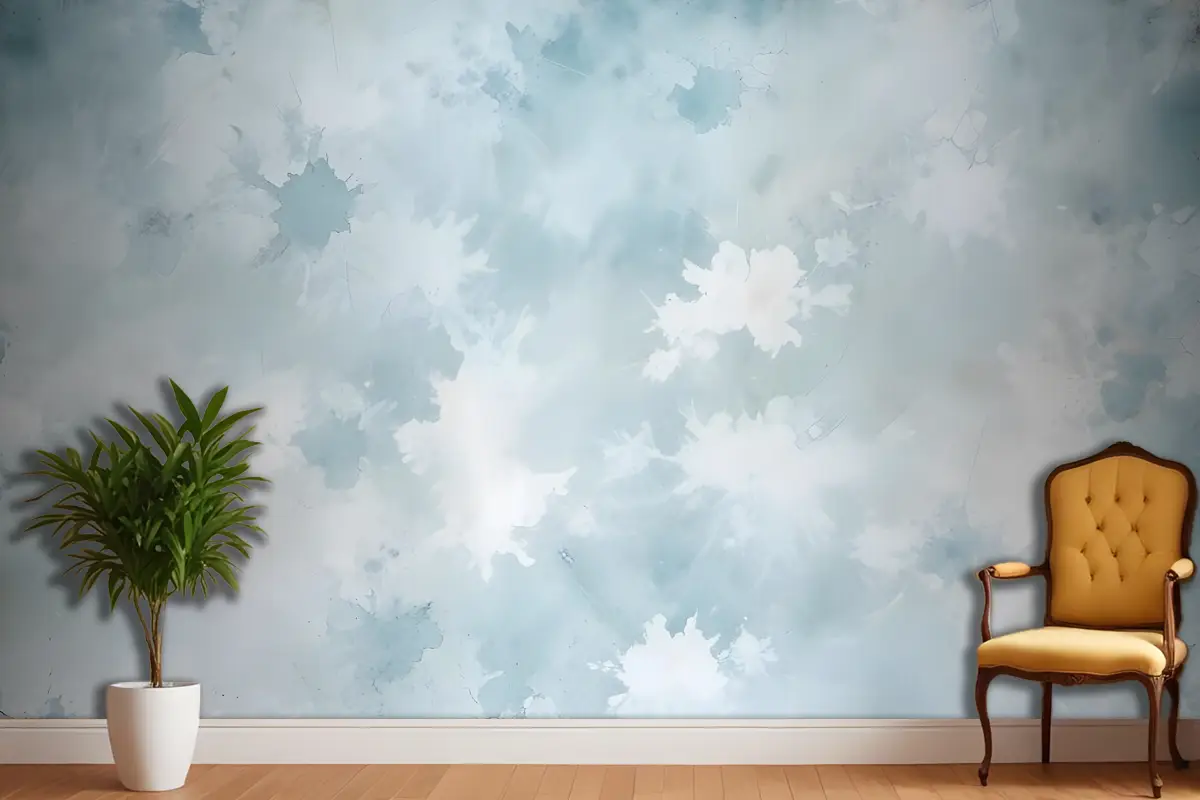 Yumuşak Turkuaz Fırça Duvar Kağıdı 