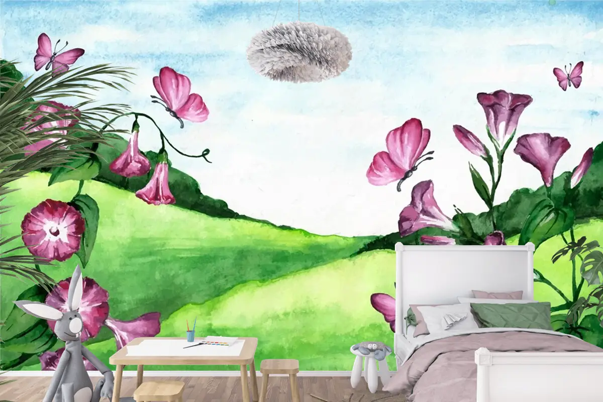 Bahar Manzarası Çocuk Odası Duvar Kağıdı