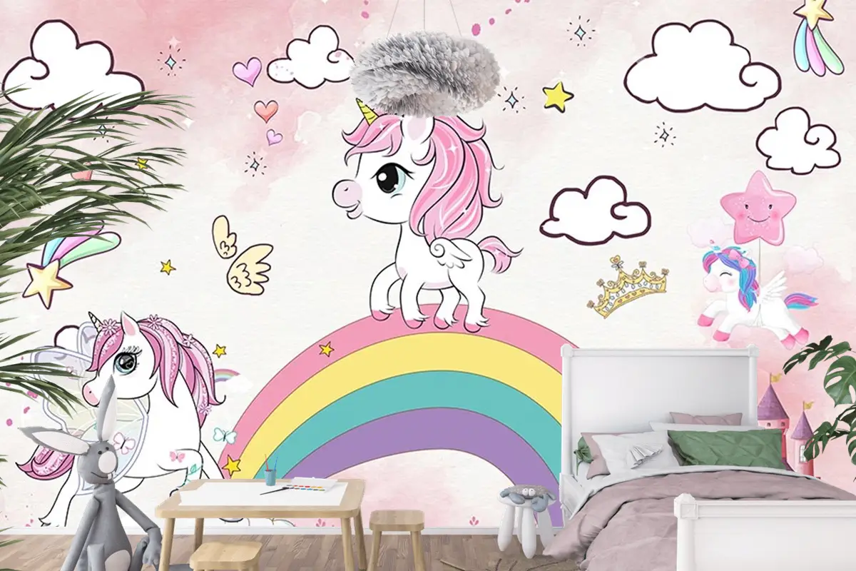 Unicorn Çocuk Odası Duvar Kağıdı