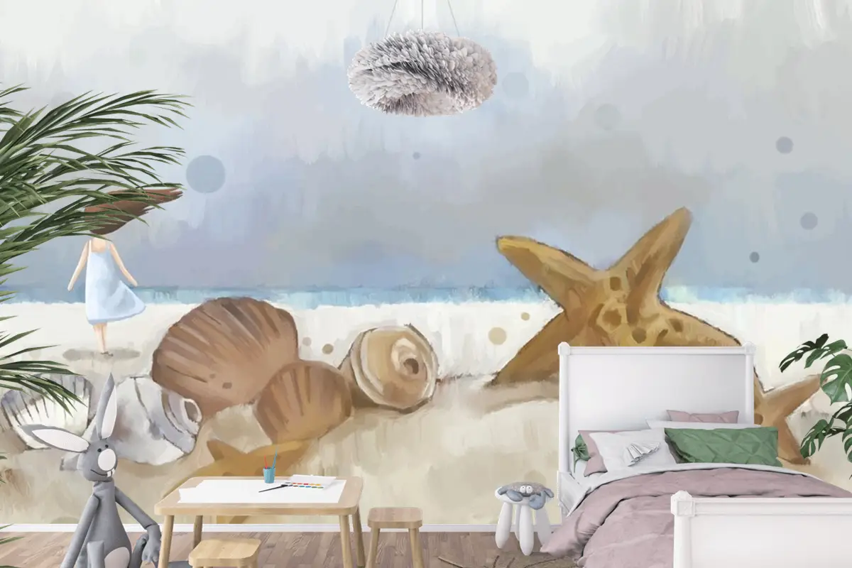 Tatil Suluboya Arka Plan Çocuk Odası Duvar Kağıdı 