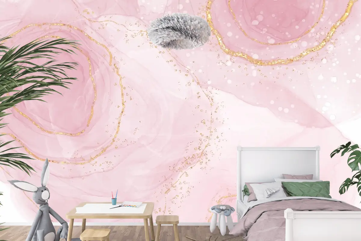 Suluboya Alkol Mürekkep Arka Plan Çocuk Odası Duvar Kağıdı