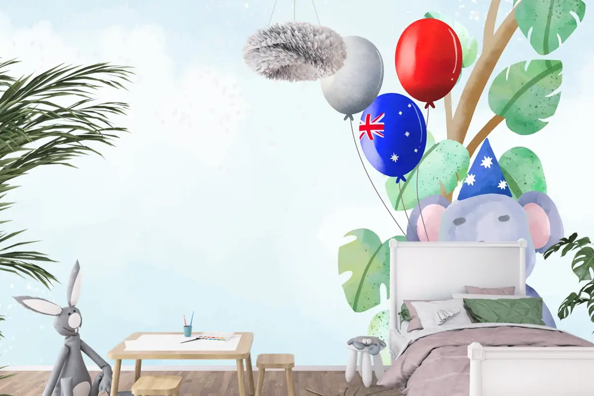 Avustralya Ulusal Günü Çocuk Odası Duvar Kağıdı  Için Suluboya Arka Plan