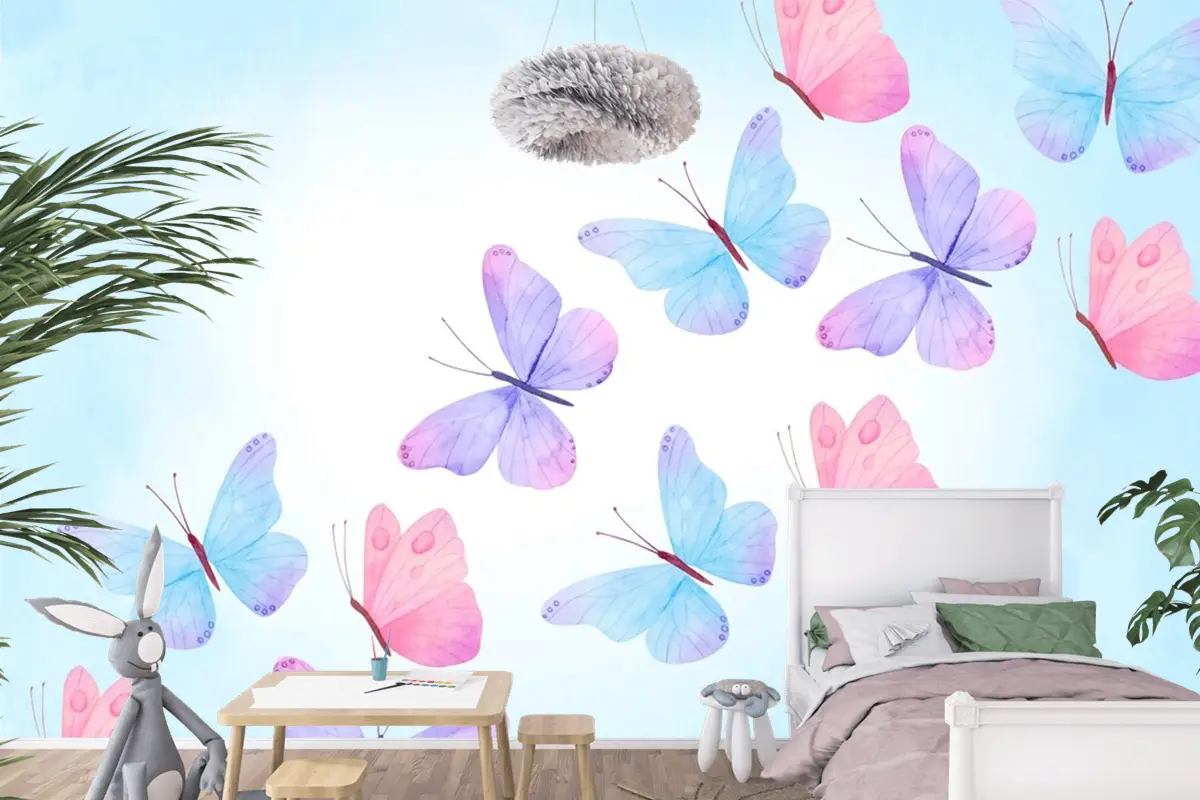 Suluboya Yağlıboya Arka Plan Çocuk Odası Duvar Kağıdı Duvar