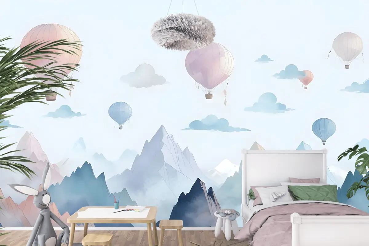 Suluboya Tarzı Çocuk Manzara Çocuk Odası Duvar Kağıdı 