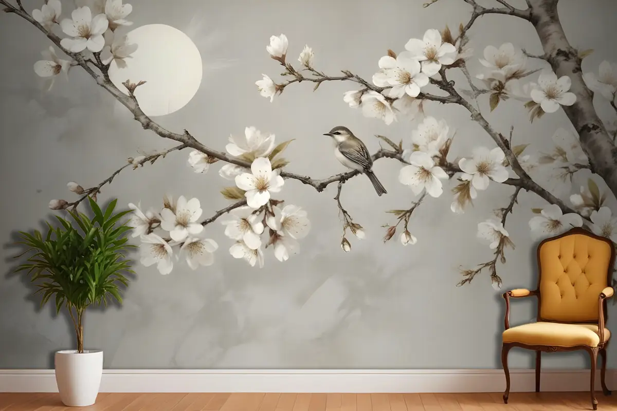 Beyaz Erik Çiçeği Duvar Kağıdı