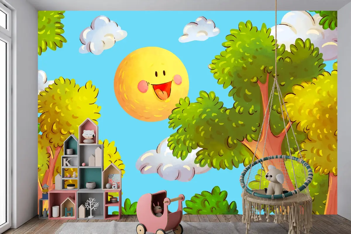 Uluslararası Orman Günü Kutlaması Çocuk Odası Duvar Kağıdı  Için Suluboya Arka Plan