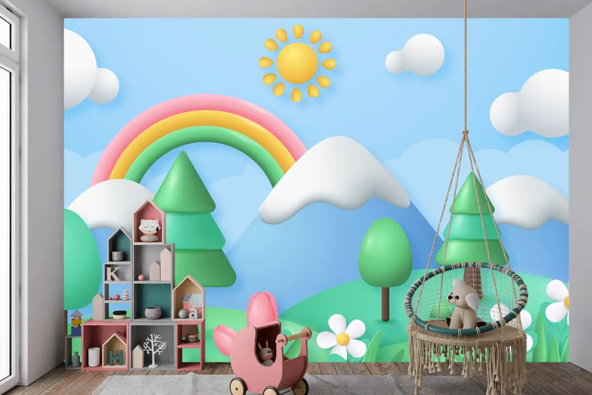 Gerçekçi Çiçek Bahar Çocuk Odası Duvar Kağıdı 