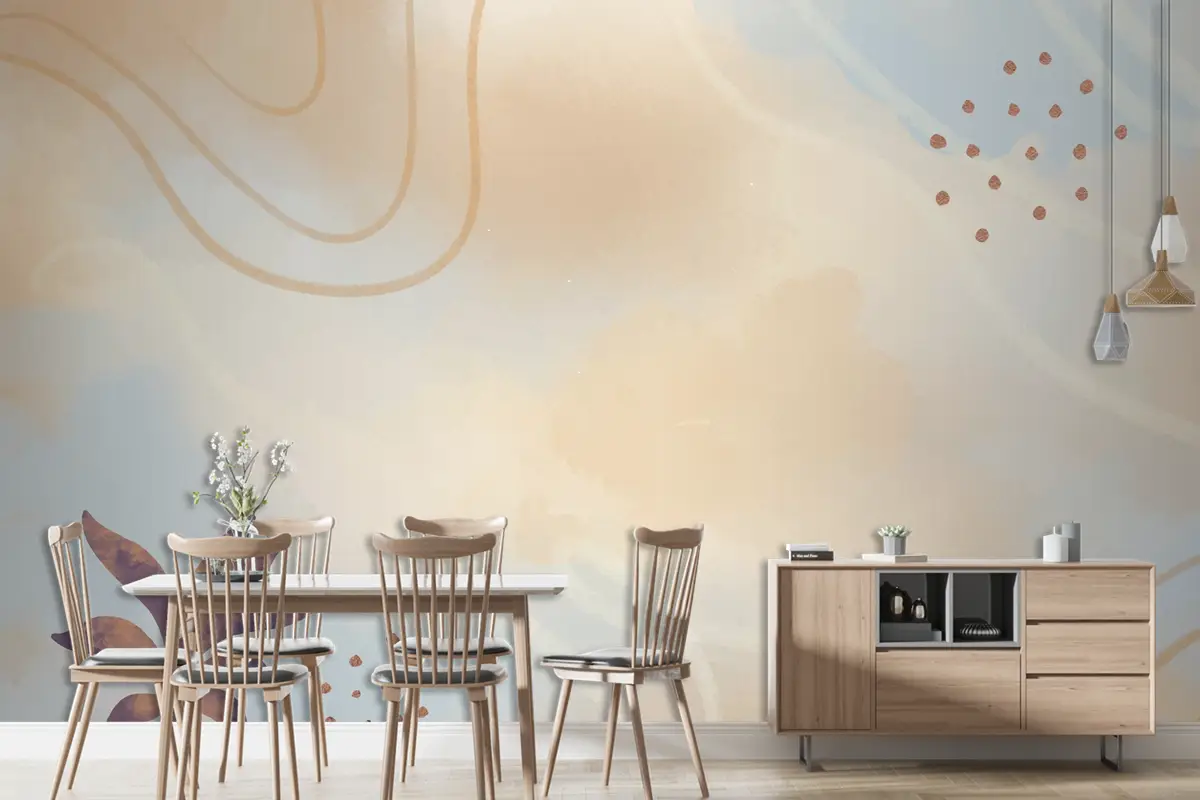 Nötr Suluboya Arka Plan Yemek Odası Duvar Kağıdı