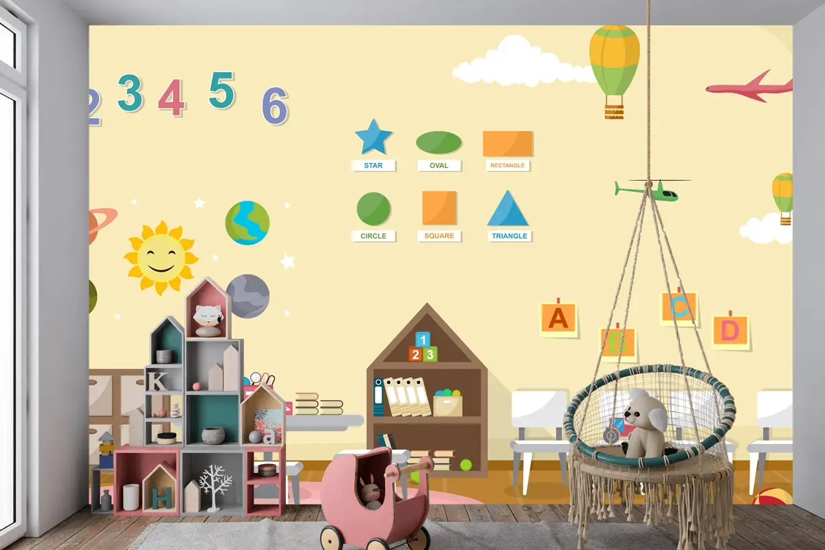 Anaokulu Sınıf İçi Çocuk Okul Oyuncakları Mobilya Çocuk Odası Duvar Kağıdı