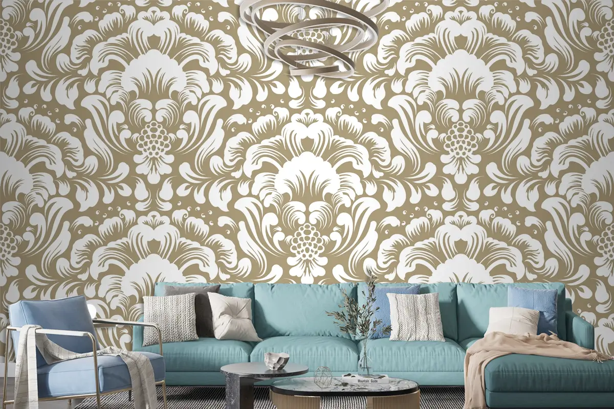 Süs Damask Dikişsiz Desen Duvar Kağıdı