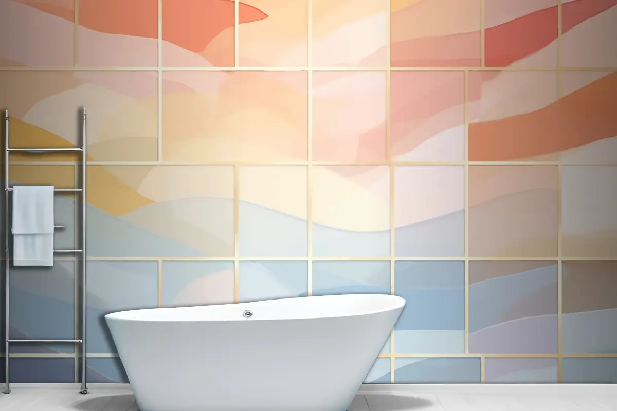 Çizgili Tekrar Kolaj Nokta Trendy Tekstil Çağdaş Doodle Süsleme Banyo Duvar Kağıdı