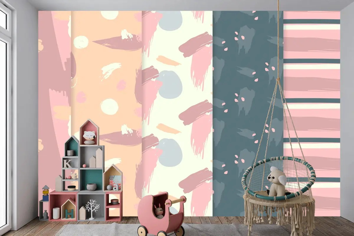 Soyut Desen Koleksiyonu Çizim Çocuk Odası Duvar Kağıdı 