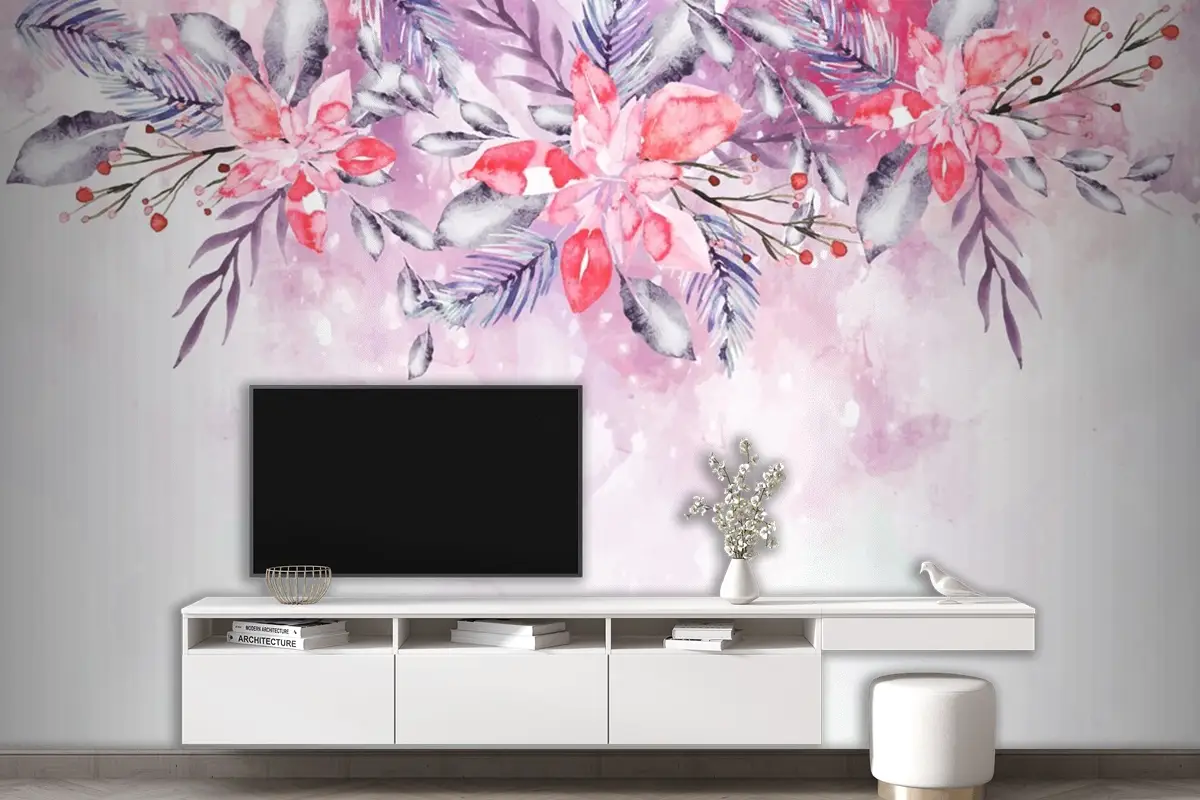 Duvar Kağıdı Konsepti Duvar Kağıdı İçin Suluboya Çiçekleri Açıyor