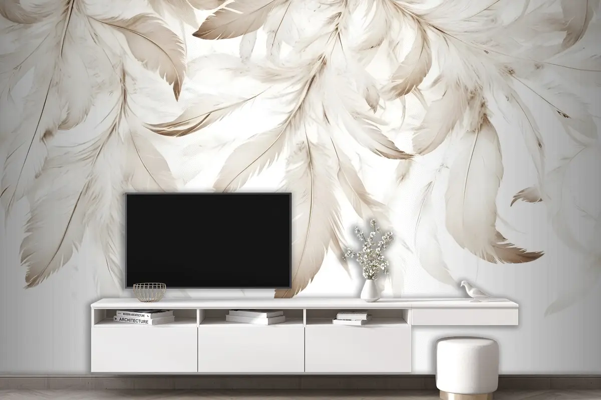 Boho Soyut Muz Yaprağı Sanat Duvar Kağıdı 