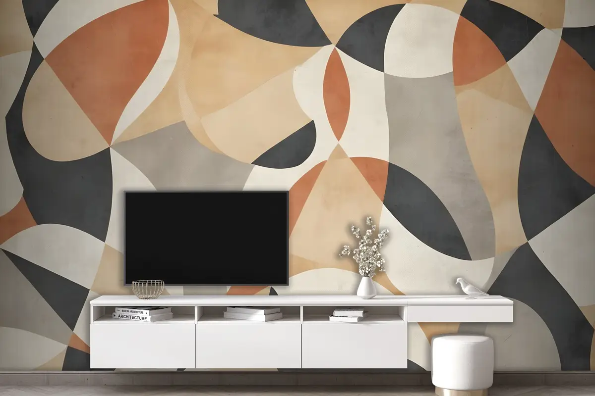 Boho Geometrik Soyut Sanat Duvar Kağıdı 