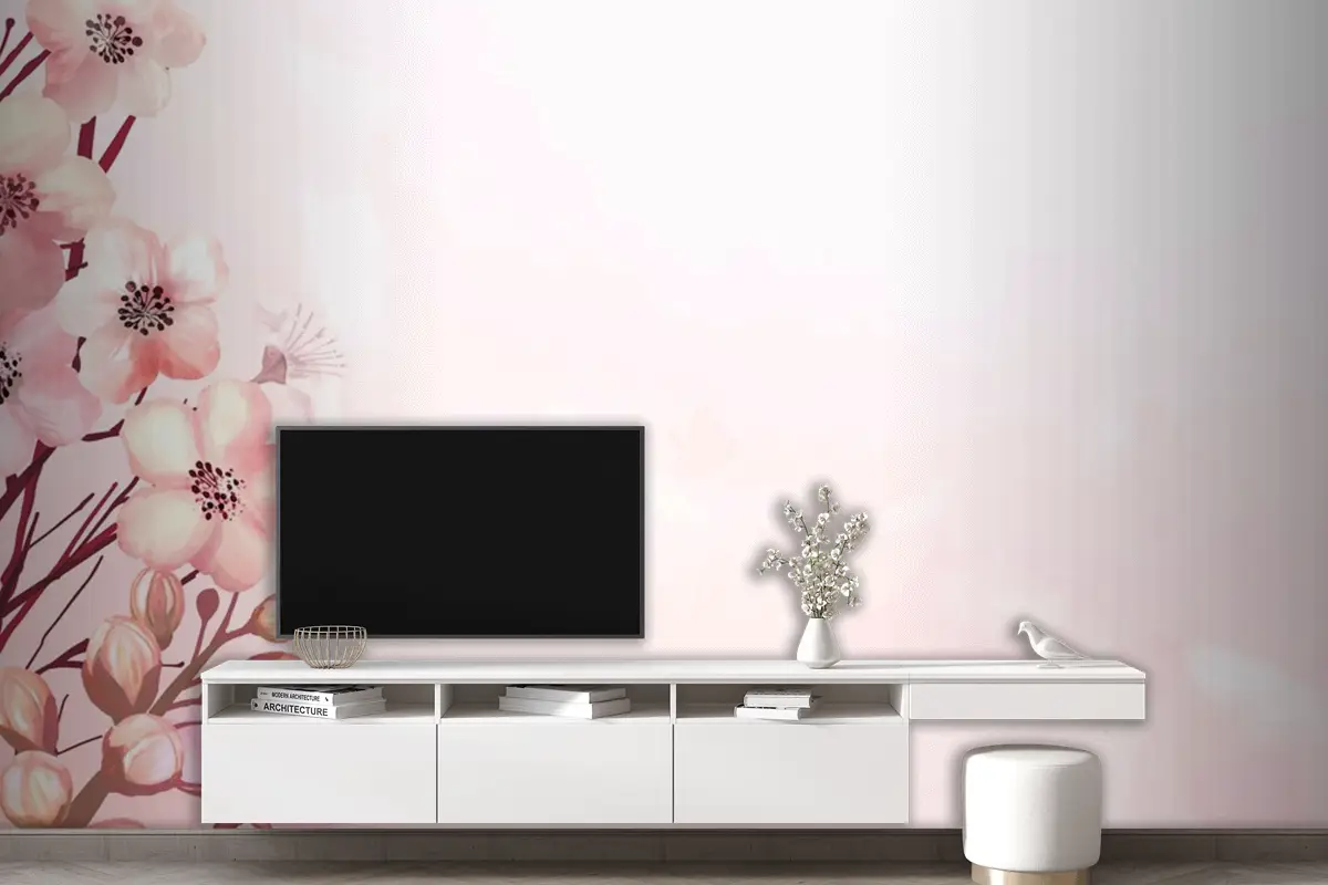 Kiraz Çiçeği Çerçeve Duvar Kağıdı