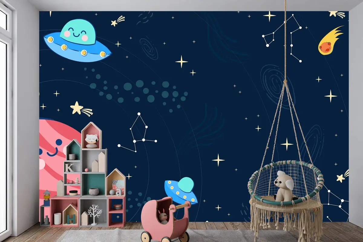 Çocuk Uzay Boys Çocuk Odası Duvar Kağıdı