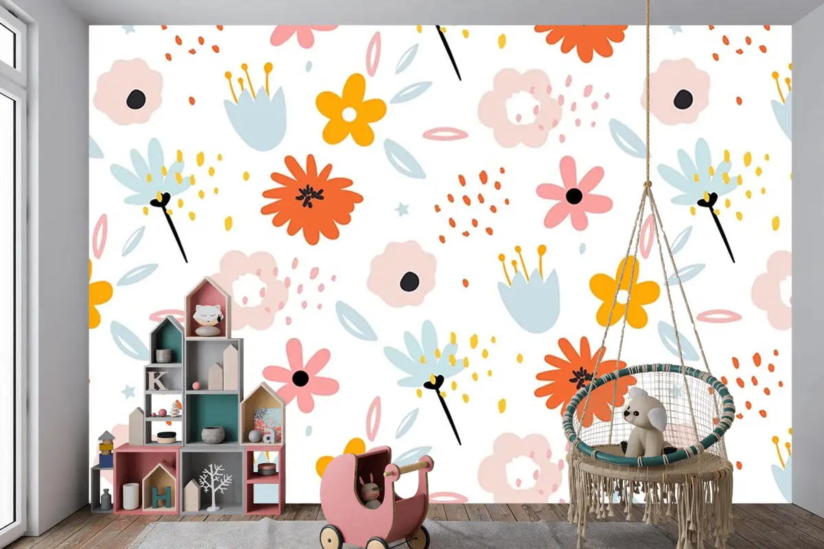 Çiçekler Çocuk Odası Duvar Kağıdı