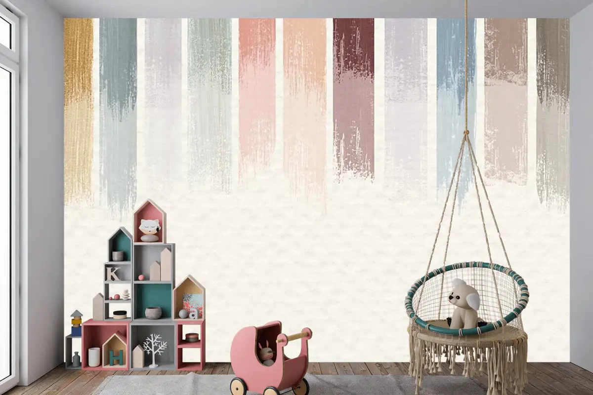 Çocuk Odası Duvar Kağıdı  Bebek Odası Soft Renkler