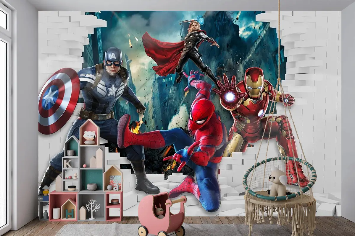 Çocuk Odası Duvar Kağıdı Süper Kahramanlar