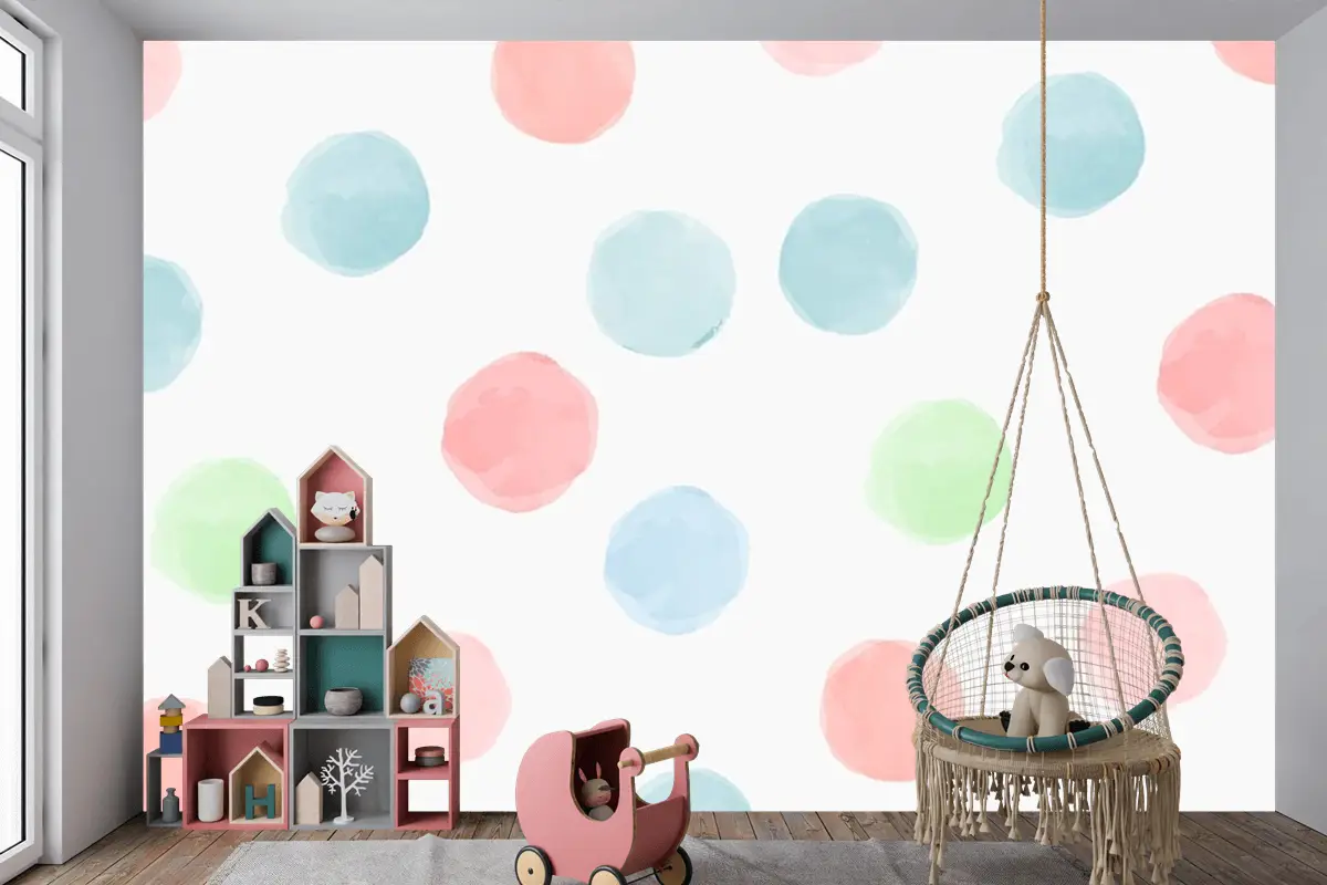 Renkli Geometrik Dikişsiz Desen Arka Plan Tasarımı Çocuk Odası Duvar Kağıdı