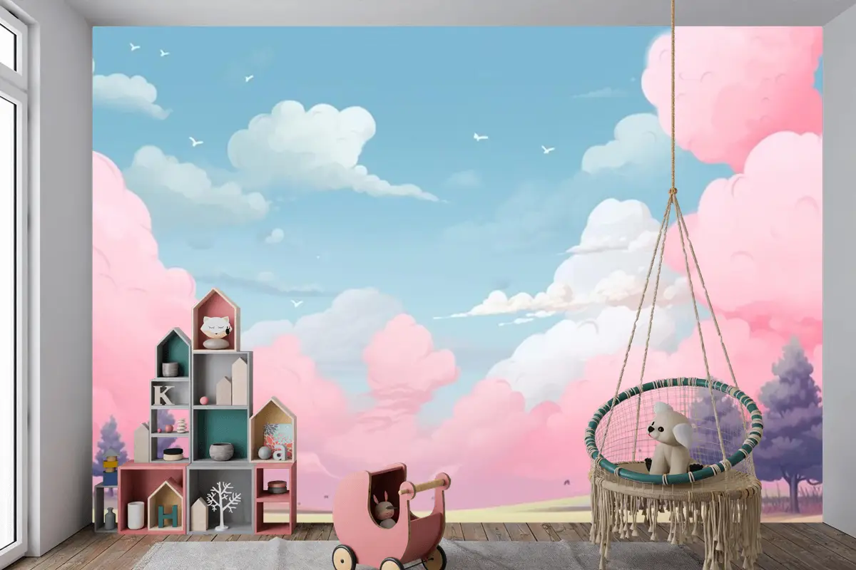 Çocuk Odası Duvar Kağıdı Duvarı İçin Seçilen Dijital Sanat