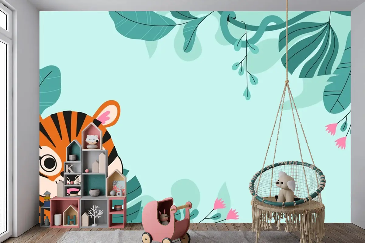 Uluslararası Kaplan Günü Farkındalığı Çocuk Odası Duvar Kağıdı  Için Düz Arka Plan