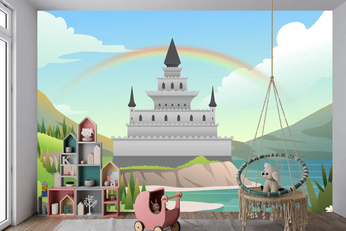 Degrade Peri Masalı Arka Plan Çocuk Odası Duvar Kağıdı Duvar Resimleri