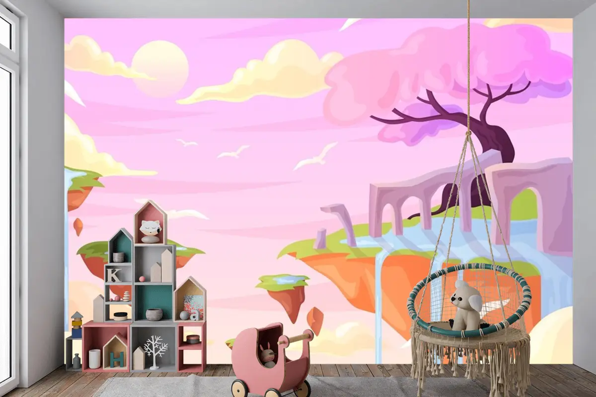 Elle Çizilmiş Peri Masalı Çocuk Odası Duvar Kağıdı