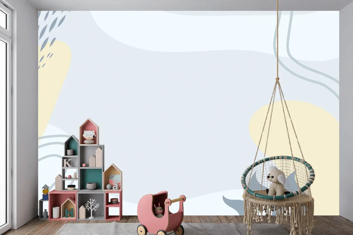 Elle Çizilmiş Minimal Çocuk Odası Duvar Kağıdı 