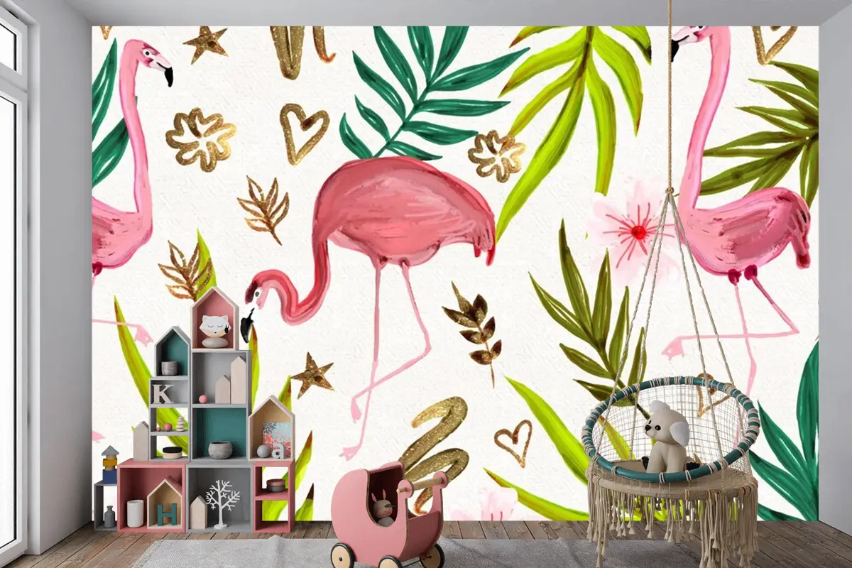 El Boyalı Suluboya Yaz Çocuk Odası Duvar Kağıdı 