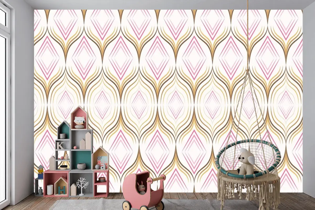 Lüks İpek Kumaş Dikişsiz Desen Çocuk Odası Duvar Kağıdı