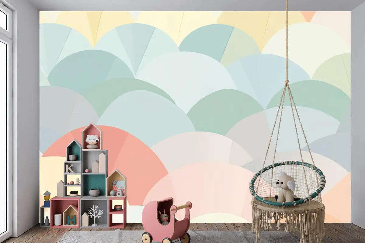 Arka Plan Pastel Çocuk Odası Duvar Kağıdı 