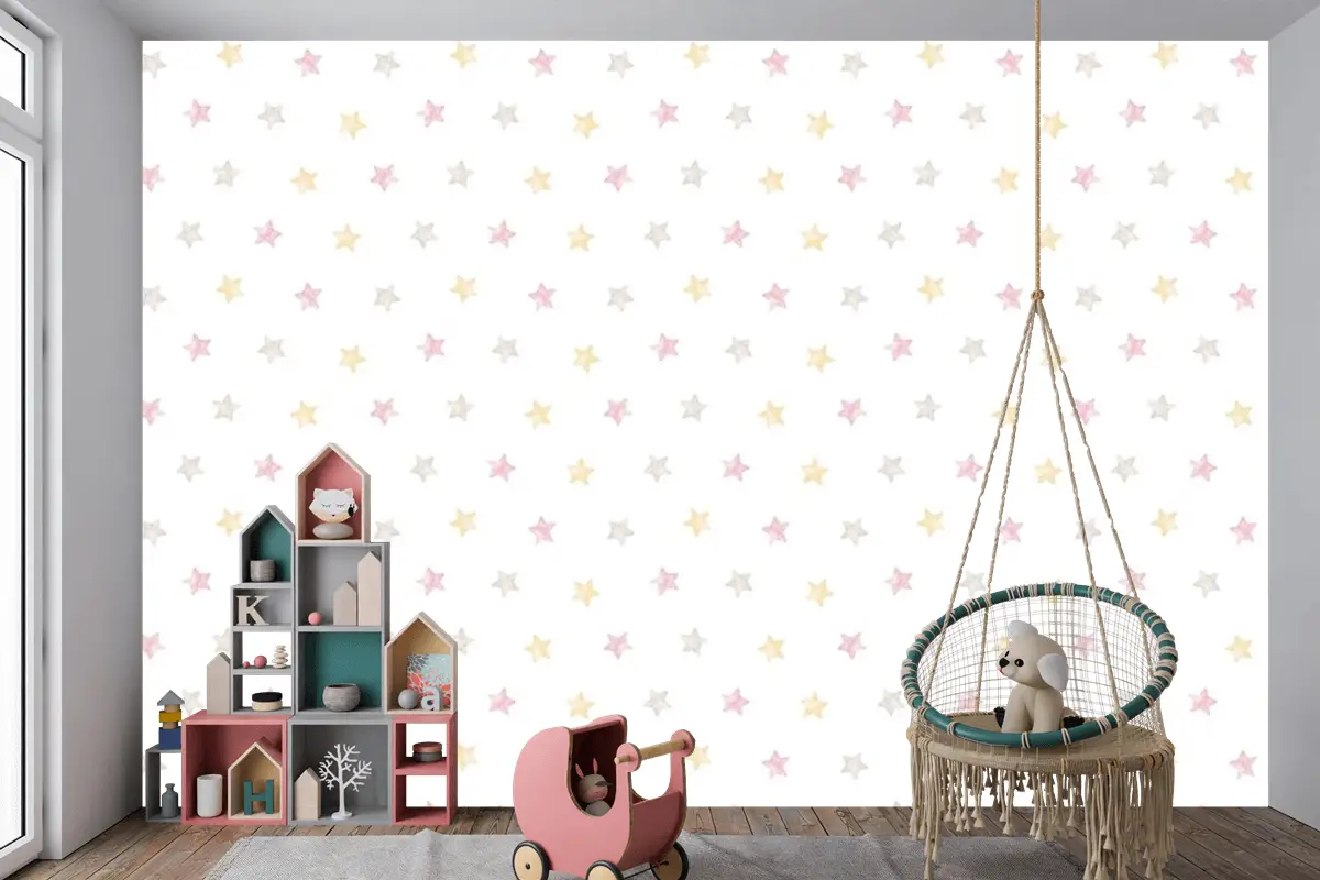 Renkli Yıldızlar Çocuk Odası Duvar Kağıdı