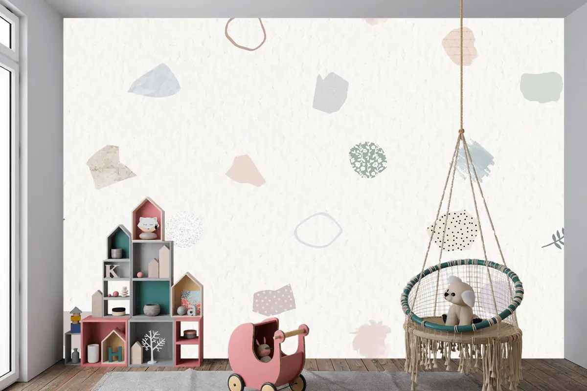 Yırtık Kağıt Not Sorunsuz Çocuk Odası Duvar Kağıdı Tasarımı Çocuk Odası Duvar Kağıdı